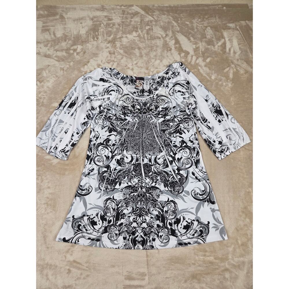 Agenda L Black & White Top